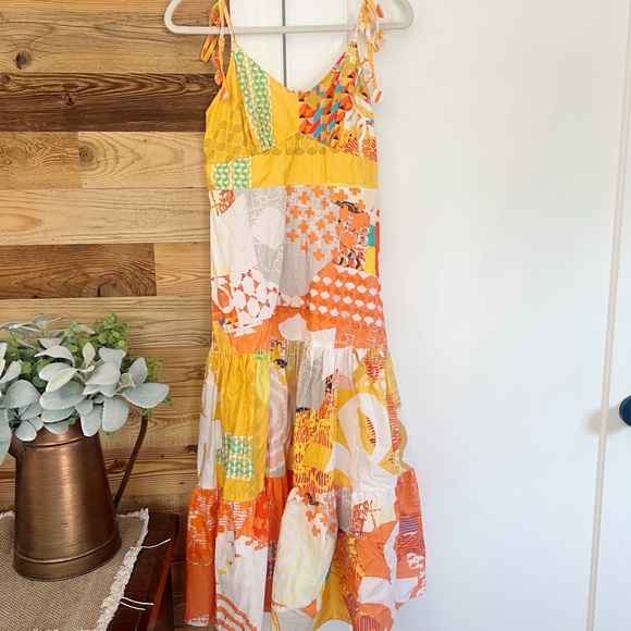 Anthropologie Geisha Designs Margarella Multicolor Patchwork Print Maxi Dress S - Picture 5 of 6
